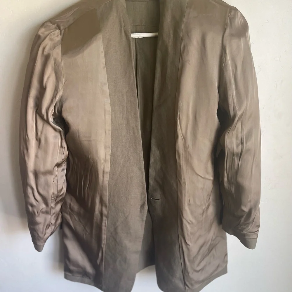 Linda Allard for Ellen Tracy Size 10 Classic Linen Lined Blazer - Picture 7 of 8